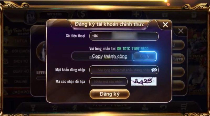Nhấn chọn đăng ký TDTC